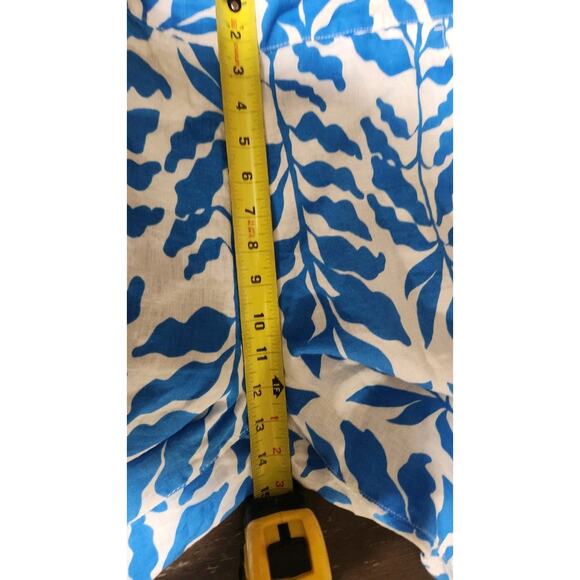 Rachel Zoe Linen Wide Leg Pant Women’s SZ Large Blue White Safari Tropical Beach - Picture 7 of 11